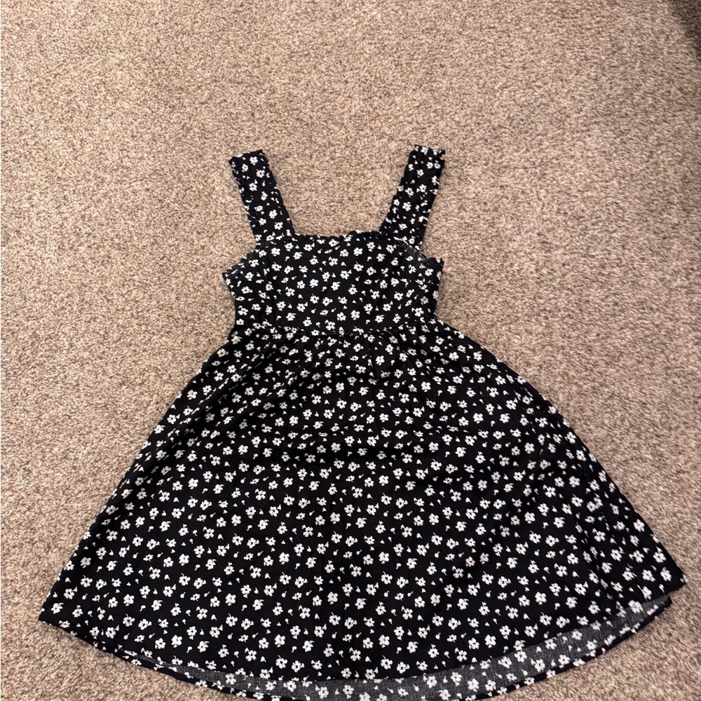 Blue Rain Floral Dress with Bow Detail